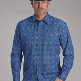 Roper Deep Cobalt Saphire Ornamental (Blue) - Men's Western Shirt