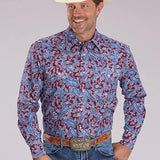Roper 2496 Heritage Paisley (Wine) - Men's Western Shirt