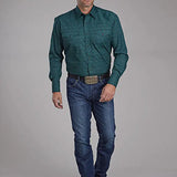 Roper Oak Forest Vintage Paisley (Green) - Men's Western Shirt