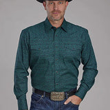 Roper Oak Forest Vintage Paisley (Green) - Men's Western Shirt