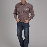 Roper Fall River Ginger Foulard (Brown) - Men's Western Shirt