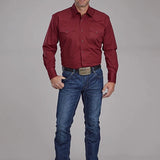 Roper 2163 Stretch Diamond Print (Red) - Men's Western Shirt