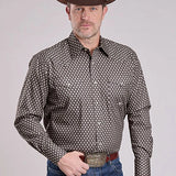 Roper 2594 Stretch Foulard (Grey) - Men's Western Shirt