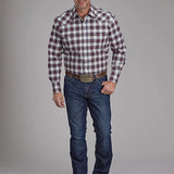 Roper 2164 Stretch Plaid (Brown) - Men's Western Shirt