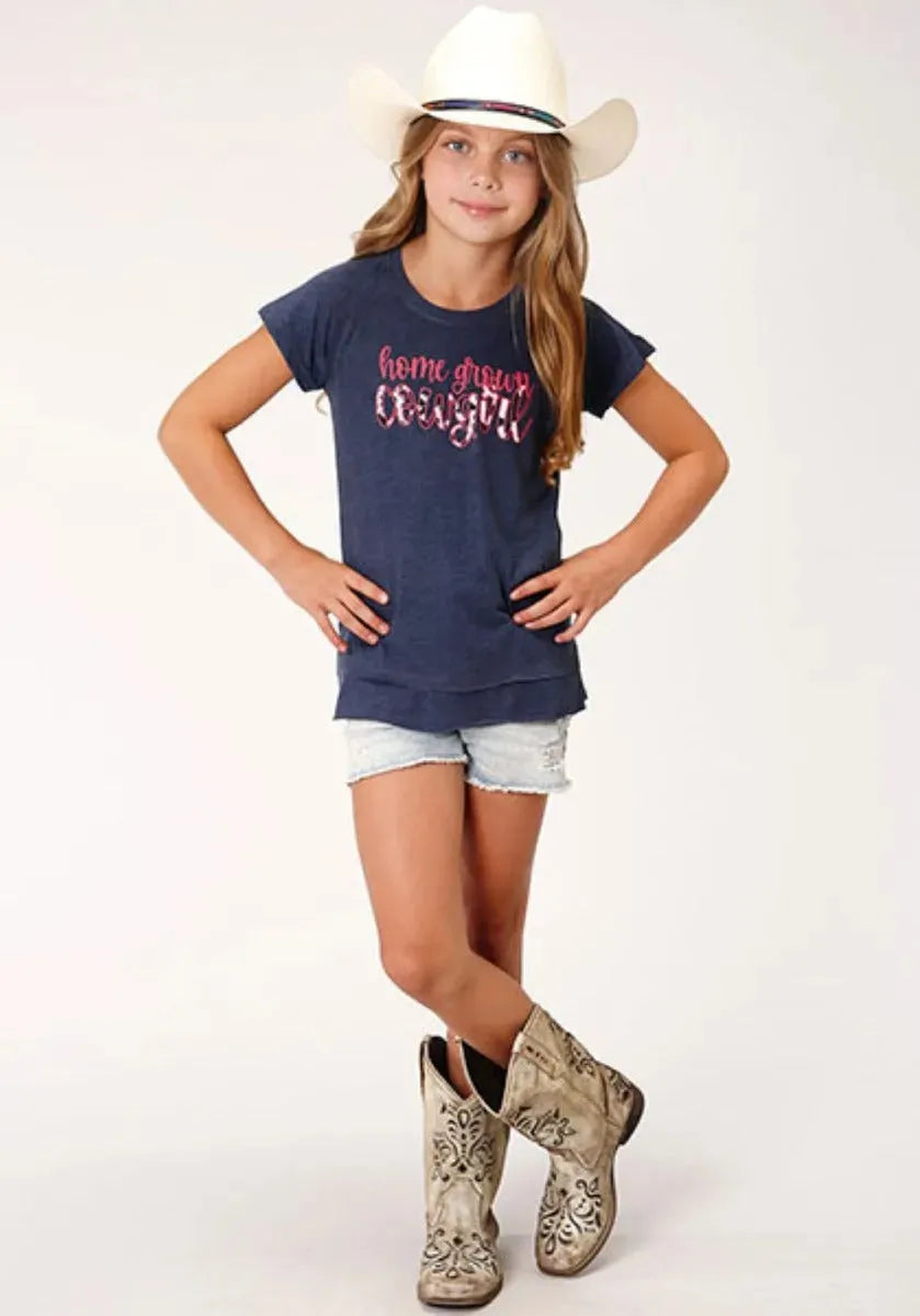 Roper Raglan (Blue) - Girl's T-Shirt - Hatcountry