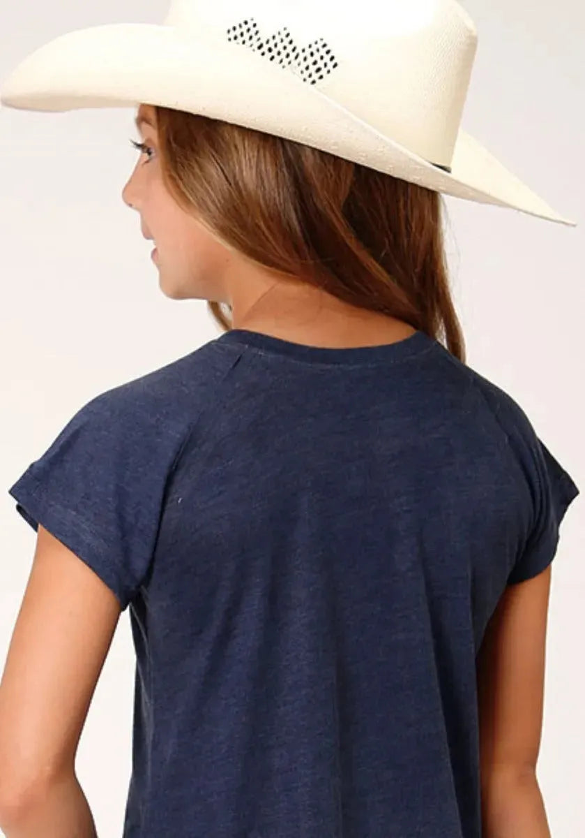 Roper Raglan (Blue) - Girl's T-Shirt - Hatcountry
