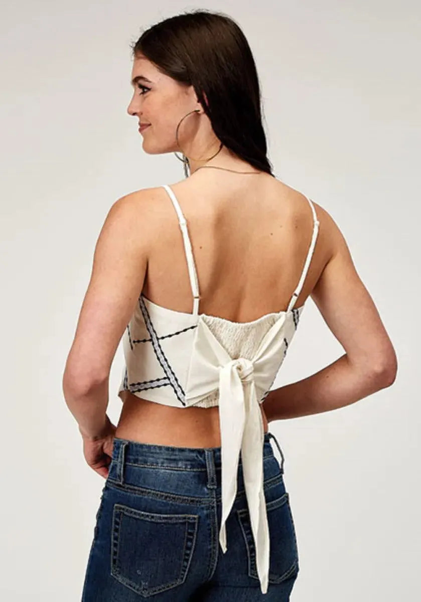 Roper Embroidered Bandana (White) - Women's Tank - Hatcountry
