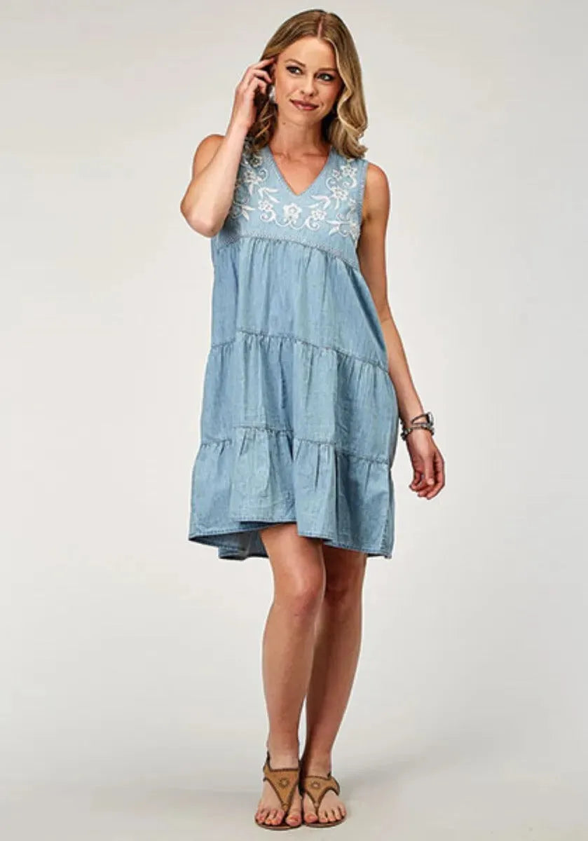 Roper Super-Cute Denim (Blue) - Women's Cotton Dress - Hatcountry