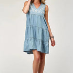 Roper Super-Cute Denim (Blue) - Women's Cotton Dress - Hatcountry