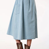 Roper 1789 Long Denim (Blue) - Women's Skirt