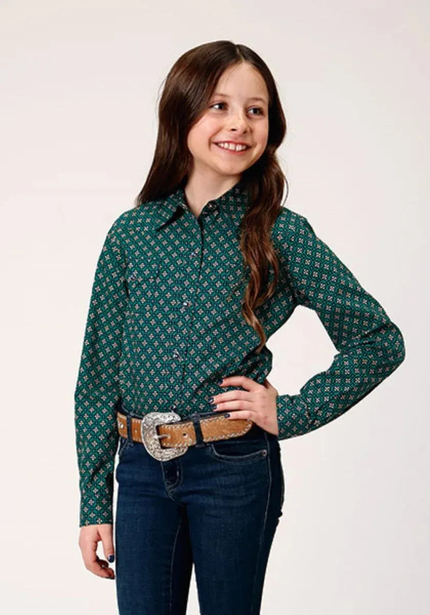 Roper Forest (Green) - Girl's Western Snap Shirts - Hatcountry
