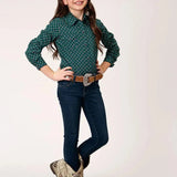 Roper Forest (Green) - Girl's Western Snap Shirts - Hatcountry