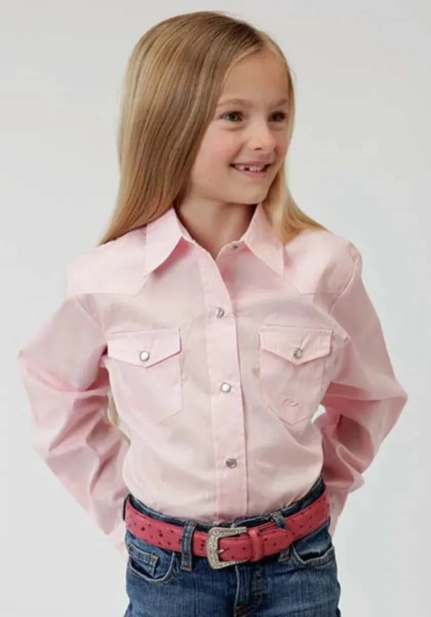 Roper Poplin (Pink) - Girl's Western Snap Shirts - Hatcountry