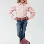 Roper Poplin (Pink) - Girl's Western Snap Shirts - Hatcountry