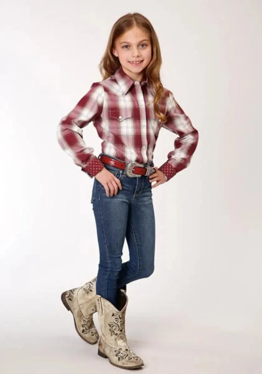 Roper Campfire (Red) - Girl's Western Snap Shirts - Hatcountry