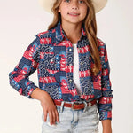 Roper Five Star (Bandana Print) - Girl's Western Snap Shirt - Hatcountry