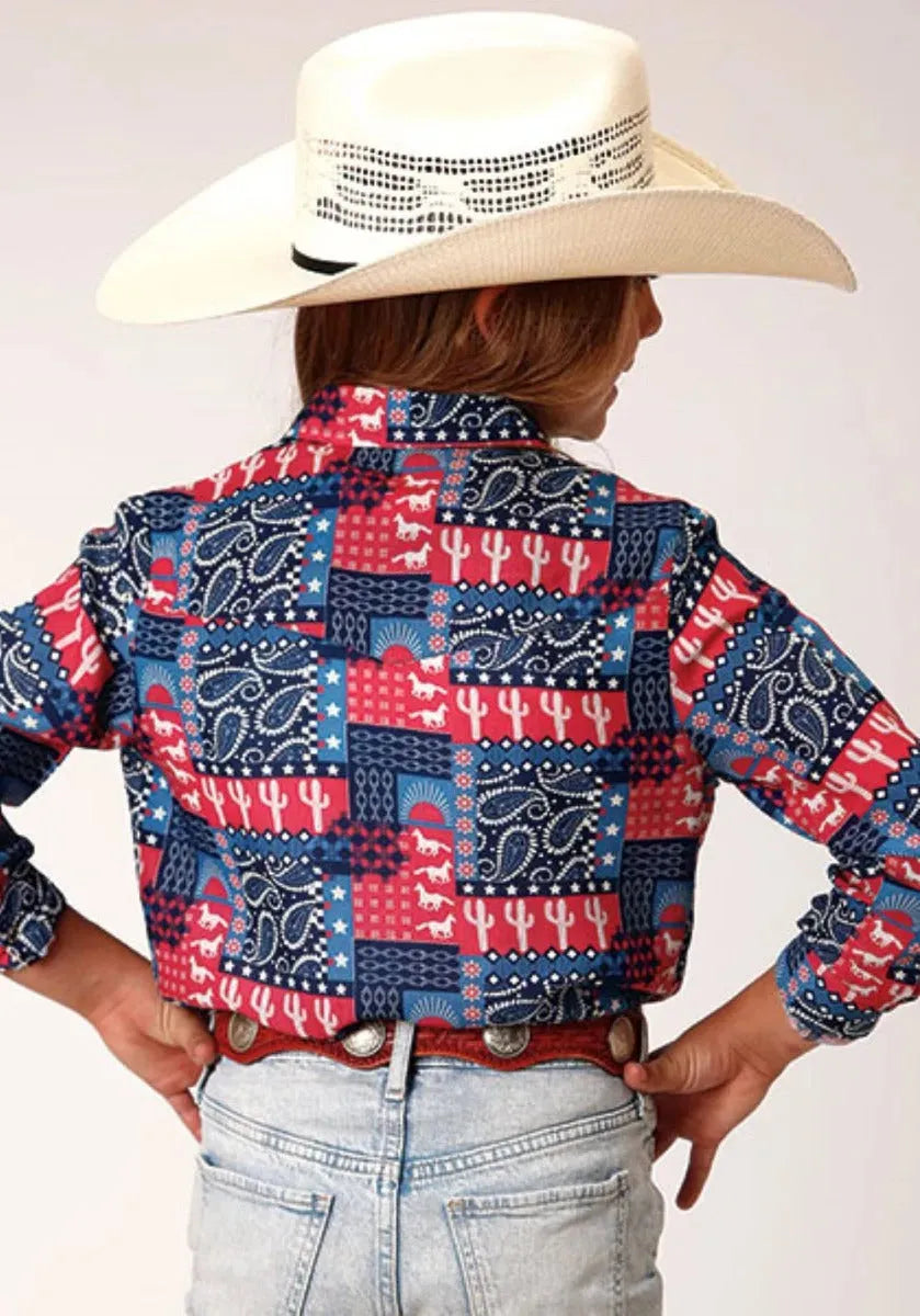 Roper Five Star (Bandana Print) - Girl's Western Snap Shirt - Hatcountry