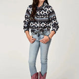 Roper Five Star (Navy Aztec) - Girl's Western Snap Shirt - Hatcountry
