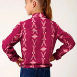 Roper Wine Aztec (Purple) - Girl's Western Snap Shirt - Hatcountry