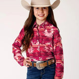 Roper Icon Aztec Print (Red) - Girl's Western Snap Shirt - Hatcountry