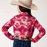 Roper Icon Aztec Print (Red) - Girl's Western Snap Shirt - Hatcountry