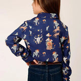Roper Cowboy Toils (Blue) - Girl's Western Snap Shirt - Hatcountry