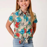 Roper Trail Ride Tropical (Multi) - Girl's Western Snap Shirts - Hatcountry