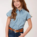 Roper Purple Sage (Blue) - Girl's Western Snap Shirts - Hatcountry