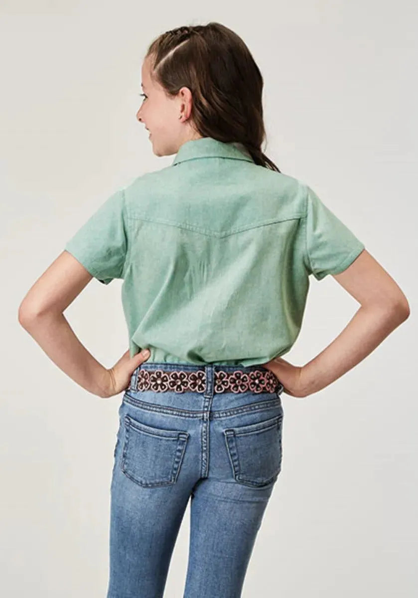 Roper Five Star Girls (Blue) - Girl's Western Snap Shirts - Hatcountry