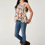 Roper Feather Toss (Multi) - Girl's Western Tank - Hatcountry