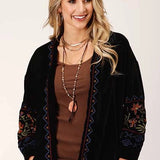 Roper 1421 Floral Velvet (Black) - Women's Jacket