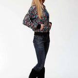 Roper 0982 Flower Bomber (Black) - Women's Jacket