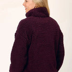 Roper Cropped Polar Fleece Pullover (Wine) - Women's Fleece Pullover - Hatcountry