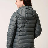 Roper Girl's Lightweight Hooded Puffer Coat (Sage) - Children's Jacket