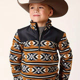 Roper Boy's Aztec Print Microfleece Pullover (Orange/Black) - Children's Jacket