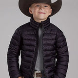 Roper Boy's Lightweight Puffer Coat (Black) - Children's Jacket