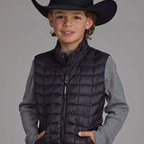 Roper Boy's Lightweight Puffer Vest (Black) - Children's Vest