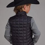 Roper Boy's Lightweight Puffer Vest (Black) - Children's Vest