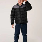 Roper Boy's Polyfill Puffer Coat (Black/Grey) - Children's Jacket
