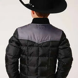 Roper Boy's Polyfill Puffer Coat (Black/Grey) - Children's Jacket
