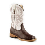 Roper Bump (White/Brown) - Little Kids / Big Kids Cowboy Boots - Hatcountry