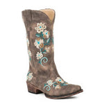 Roper Riley Floral (Brown) - Women's Cowgirl Boot - Hatcountry