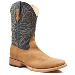 Roper Shadow Outlaw (Navy/Tumbled Tan) - Men's Cowboy Boot - Hatcountry