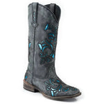 Roper Belle (Black) - Women's Cowgirl Boot - Hatcountry