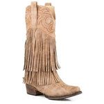 Roper Rickrack (Tan) - Women's Biker Boot - Hatcountry