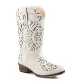 Roper Riley Glitz (White) - Women's Cowgirl Boot - Hatcountry