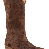 Roper Riley Flowers (Brown) - Women's Cowgirl Boot