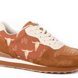 Roper Giddyup Longhorn Jogger (Brown) - Women's Lace Up Suede Leather Sneaker