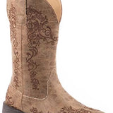 Roper Riley Scroll Stockman (Tan) - Women's Cowgirl Boot