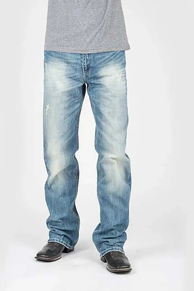 Tin Haul Regular Joe with Grey Diamond Stitch (Light Wash) - Men's Bootcut Jeans - Hatcountry
